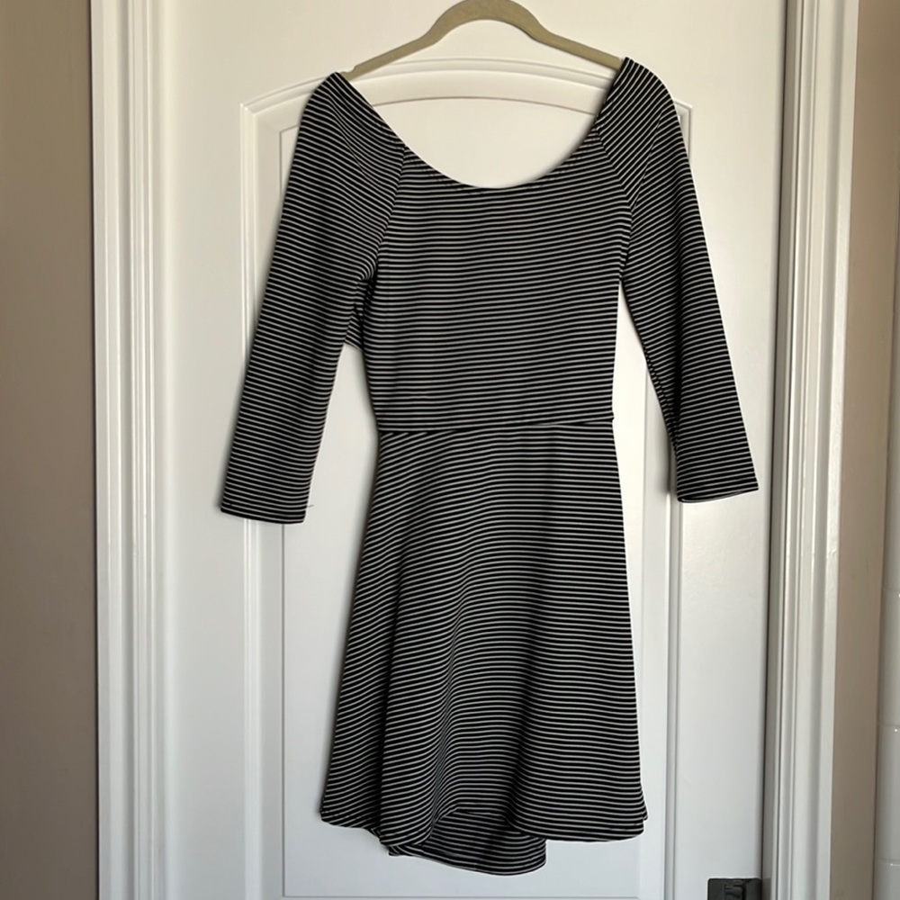 Black and white stripe dress
